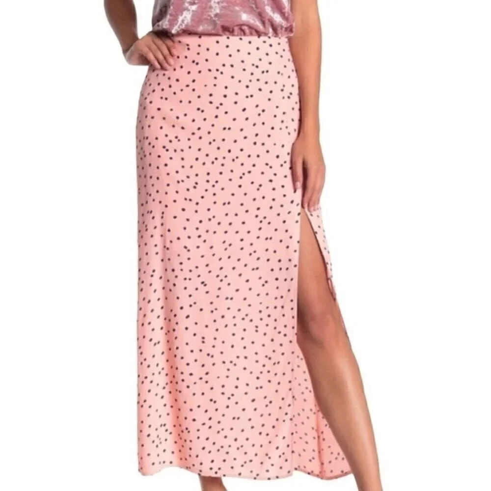 NWT Emory Park Polka Dot Slit Maxi Skirt - Size Small
